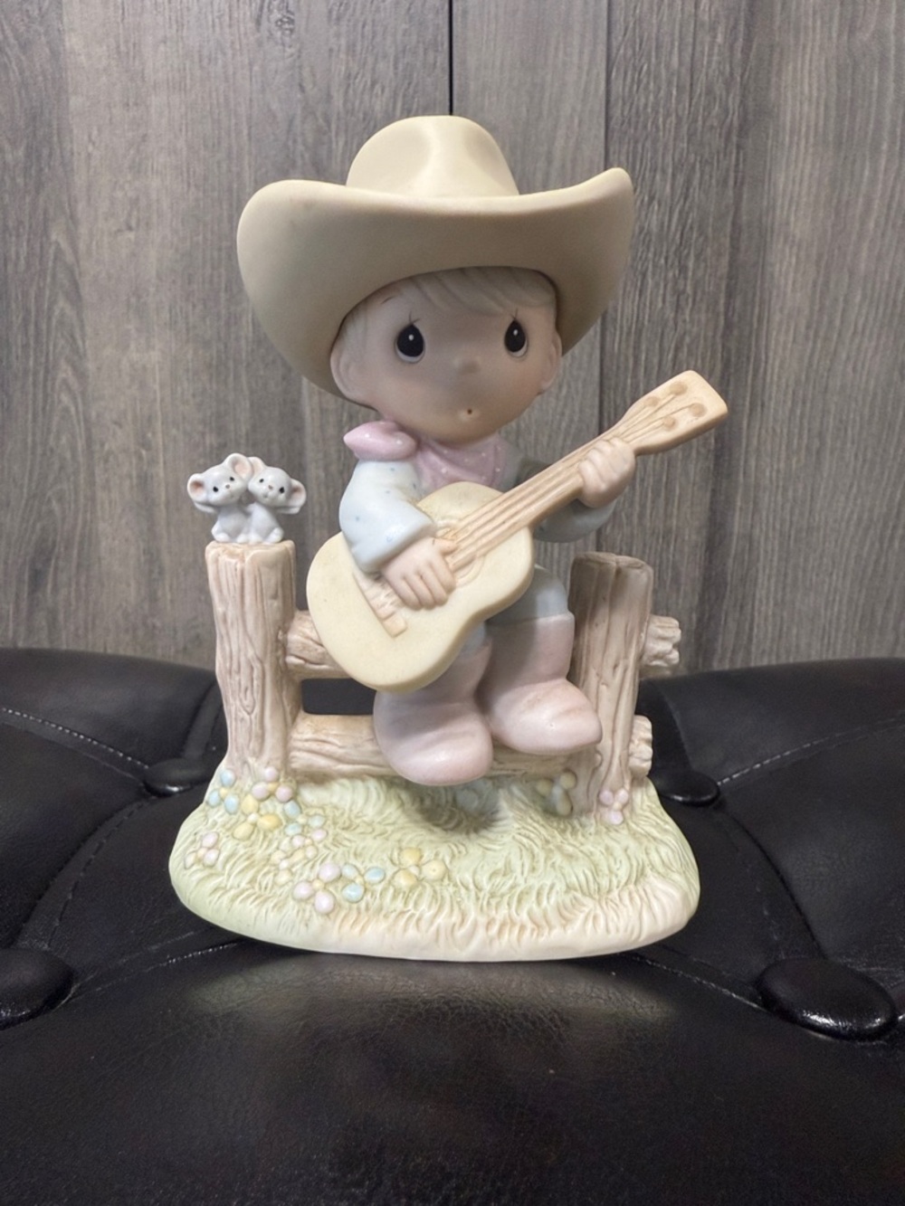 Precious Moments Hallelujah Country Cowboy Playing Guitar Ceramic Figurine